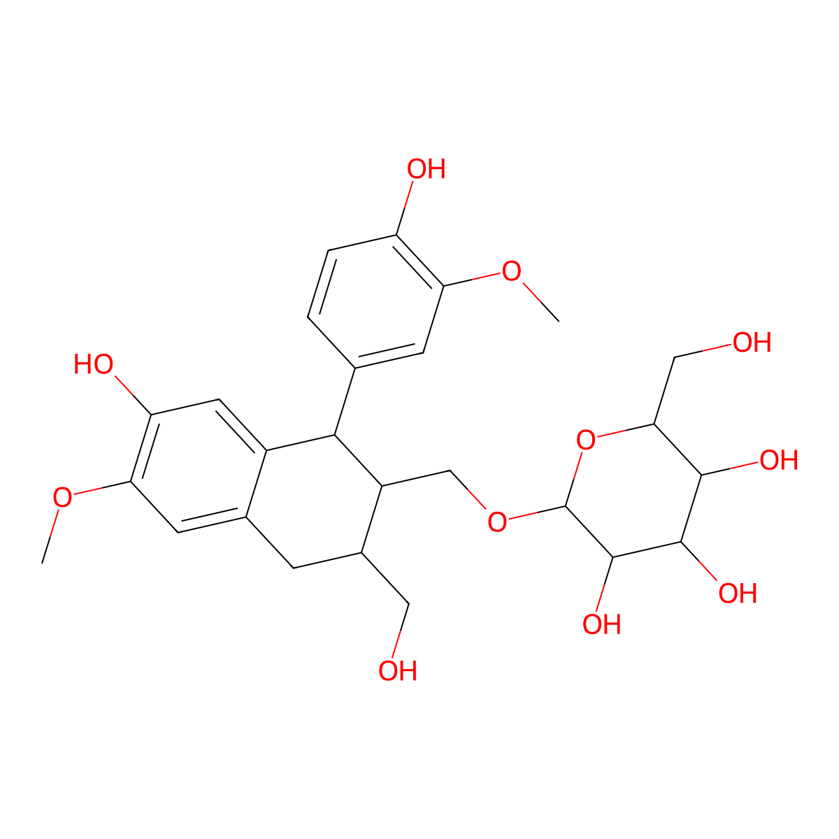 (+)-Isolariciresinol 9'-O-glucoside molecular structure, CAS 63358-12-3