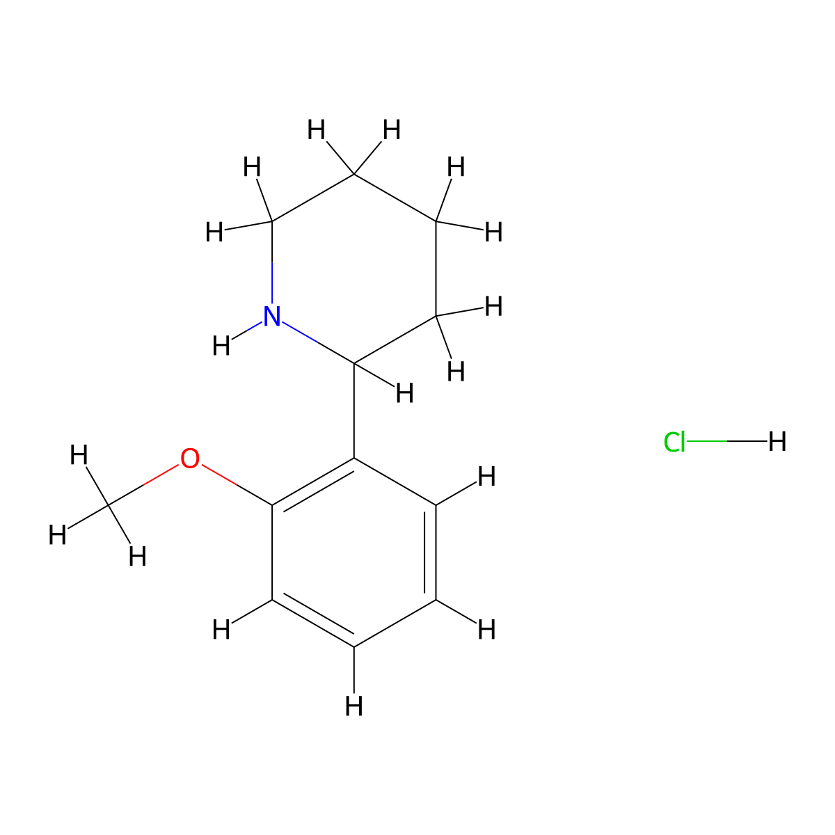 2-(2-Methoxyphenyl)piperidine hydrochloride molecular structure, CAS 63359-32-0