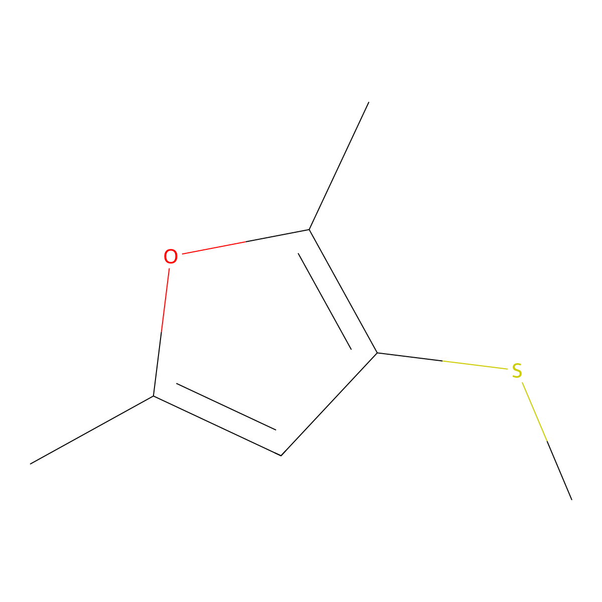 2,5-Dimethyl-3-(methylthio)furan molecular structure, CAS 63359-63-7