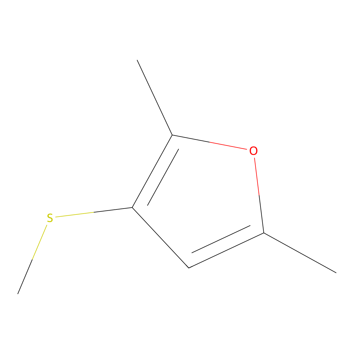 2,5-Dimethyl-3-(methylthio)furan molecular structure, CAS 63359-63-7