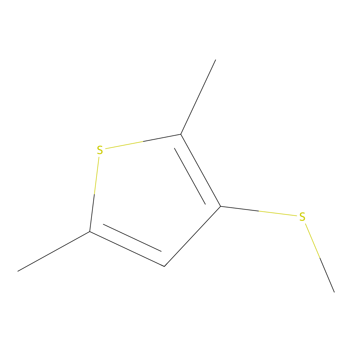 Thiophene, 2,5-dimethyl-3-(methylthio)- molecular structure, CAS 63359-64-8