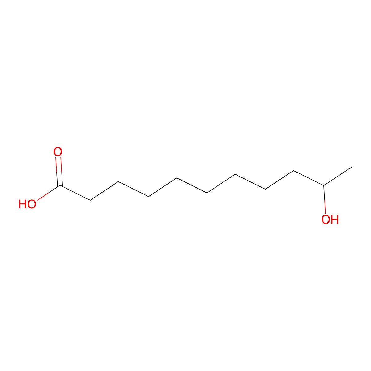 Hydroxyundecanoic acid molecular structure, CAS 6336-28-3