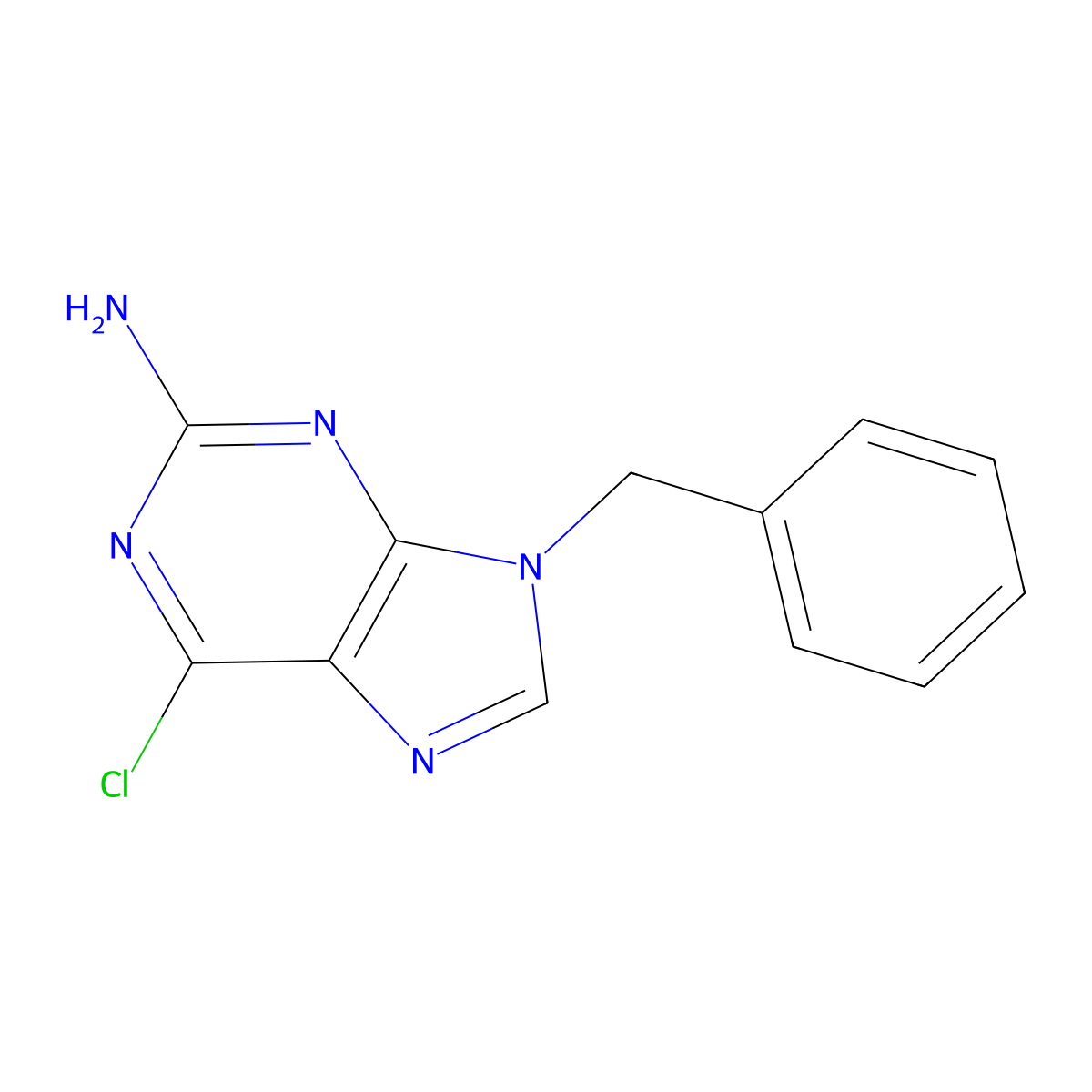 9-Benzyl-6-chloro-9h-purin-2-amine molecular structure, CAS 6336-42-1