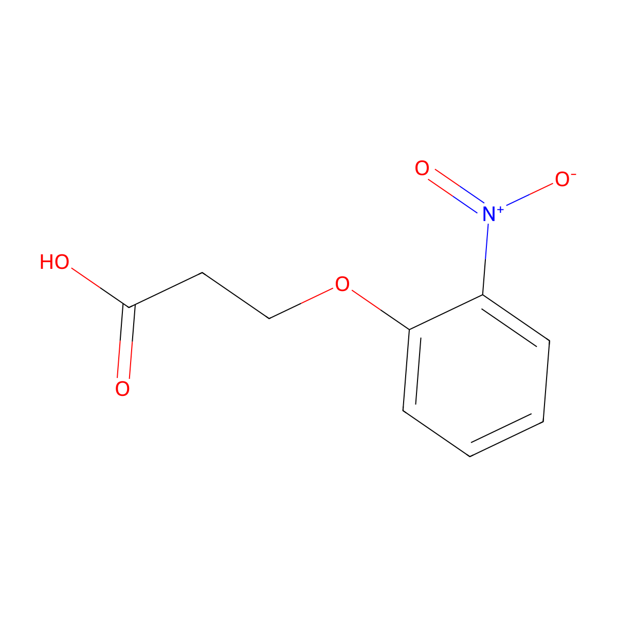 3-(2-Nitrophenoxy)propanoic acid molecular structure, CAS 6336-59-0