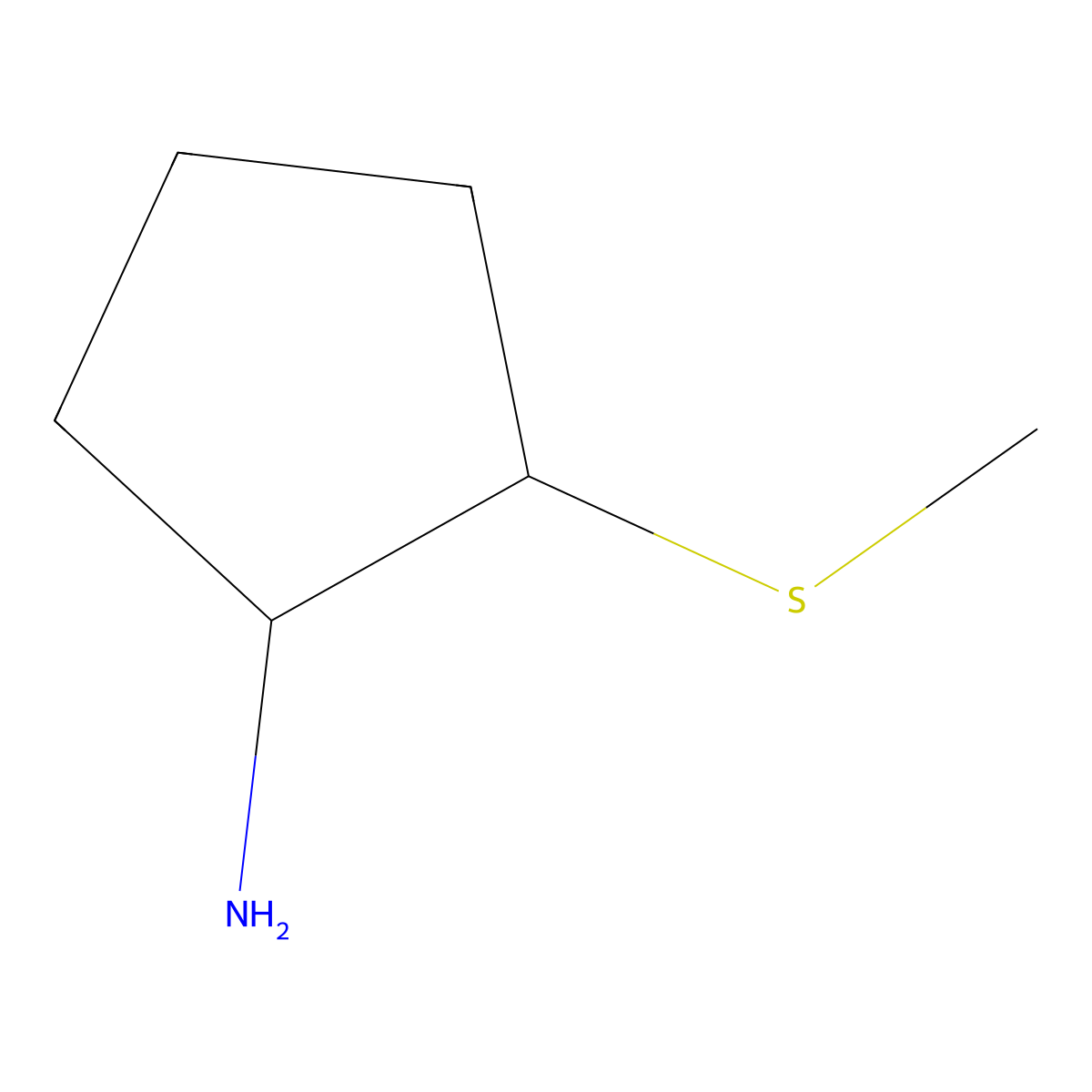 (1r,2r)-2-(Methylsulfanyl)cyclopentanamine molecular structure, CAS 6336-61-4