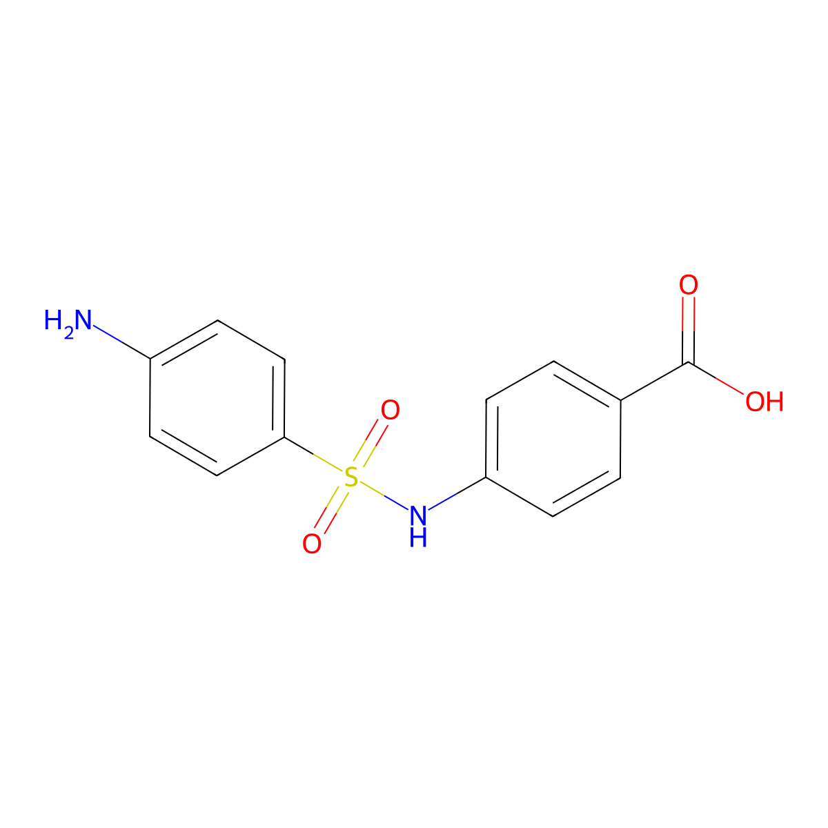 4-(((4-Aminophenyl)sulfonyl)amino)benzoic acid molecular structure, CAS 6336-70-5