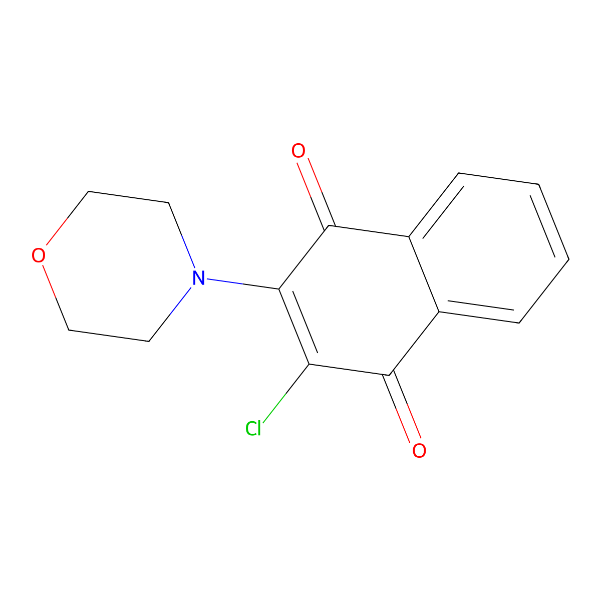 2-Chloro-3-morpholino-1,4-naphthoquinone molecular structure, CAS 6336-72-7