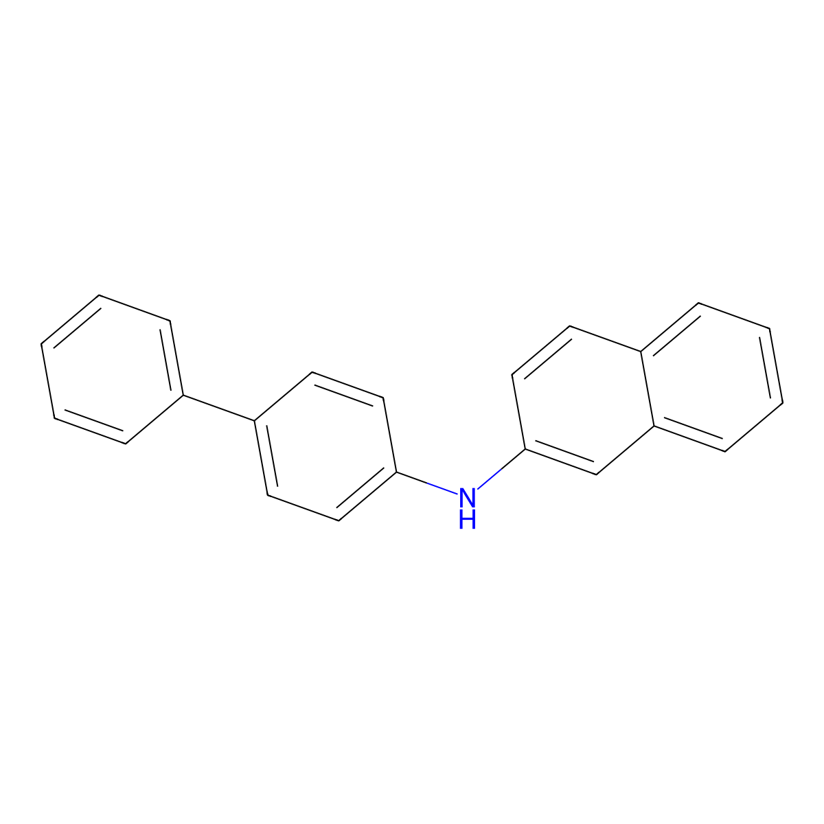 N-(4-Biphenylyl)-2-naphthylamine molecular structure, CAS 6336-92-1