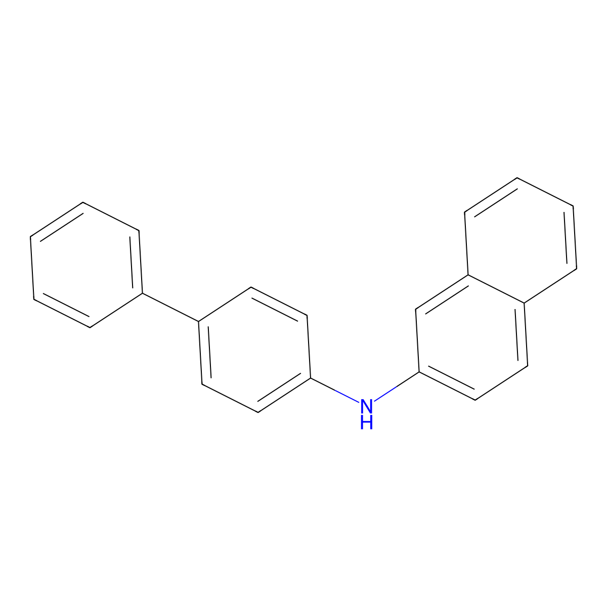 N-(4-Biphenylyl)-2-naphthylamine molecular structure, CAS 6336-92-1