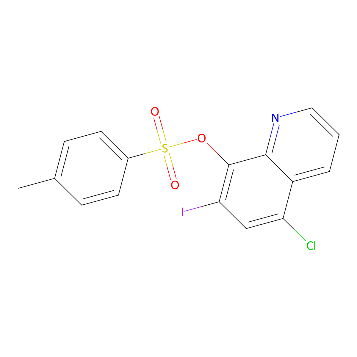 8-Quinolinol, 5-chloro-7-iodo-, 4-methylbenzenesulfonate (ester) molecular structure, CAS 63361-49-9