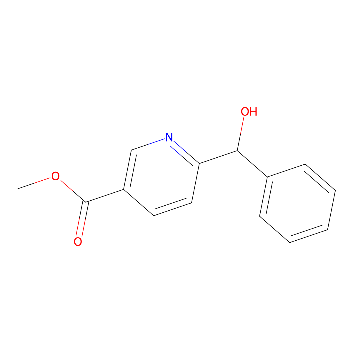 Methyl 6-(hydroxy(phenyl)methyl)nicotinate molecular structure, CAS 63362-42-5