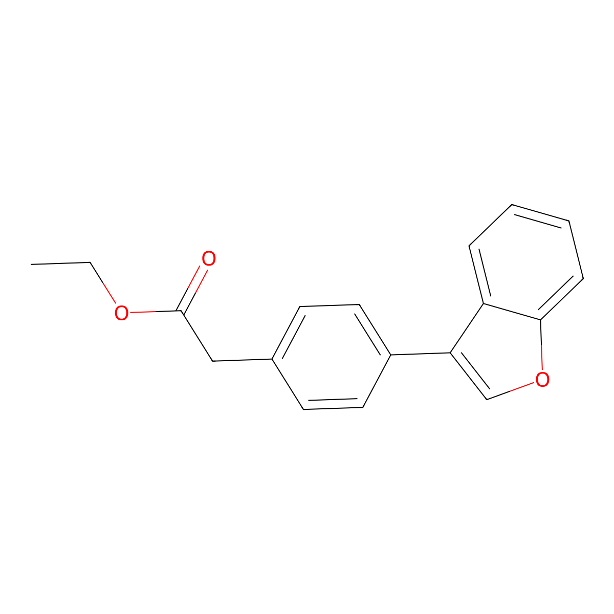 Benzeneacetic acid,4-(3-benzo[b]furanyl)-,ethyl ester molecular structure, CAS 63363-01-9