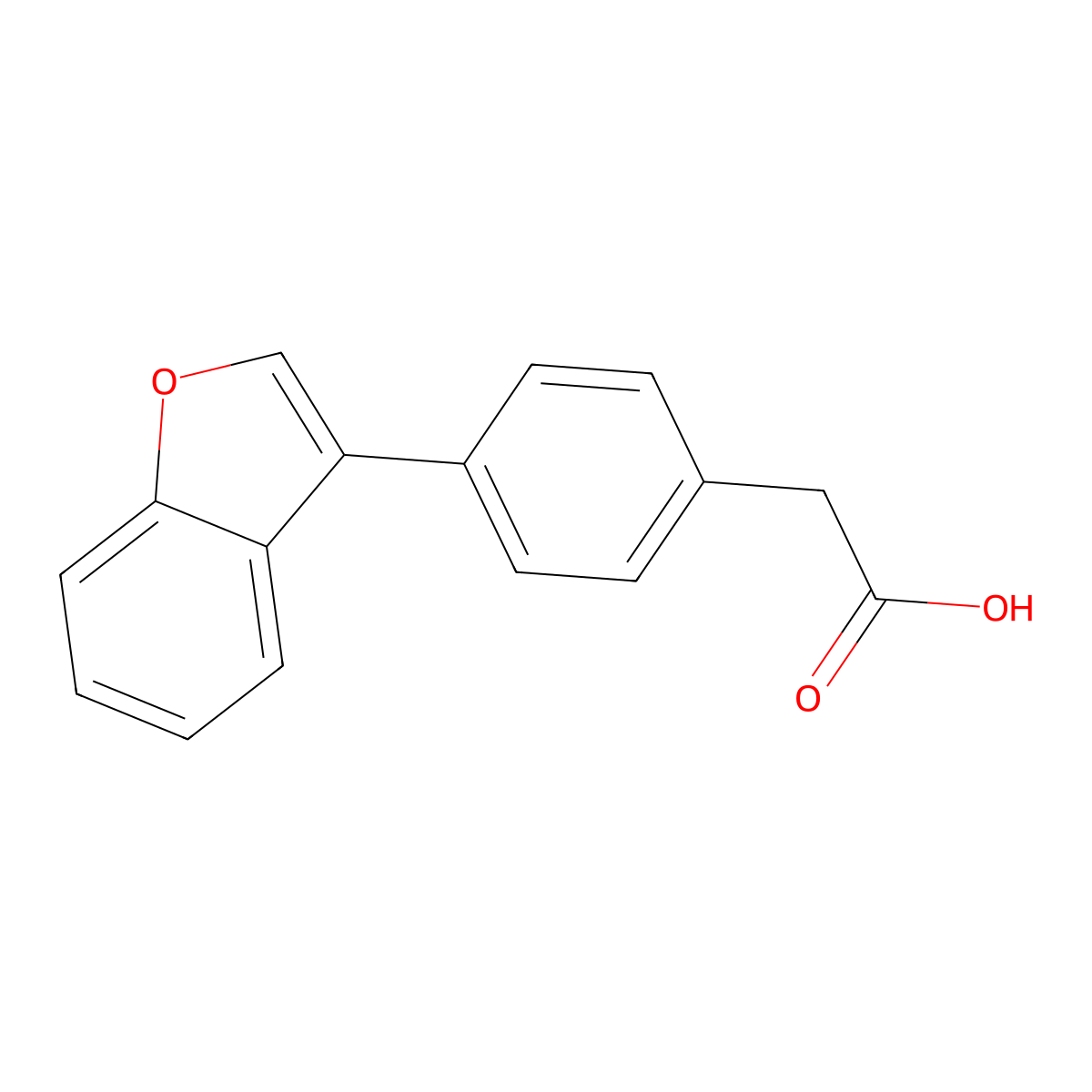 Benzeneacetic acid,4-(3-benzo[b]furanyl)- molecular structure, CAS 63363-02-0