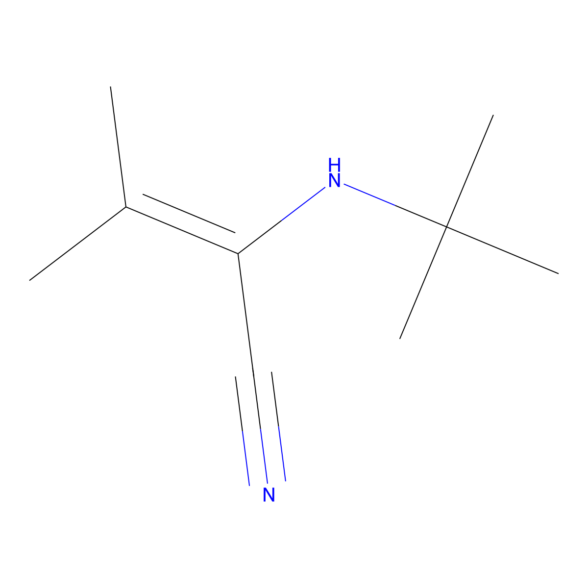 2-(Tert-butylamino)-3-methylbut-2-enenitrile molecular structure, CAS 63364-14-7
