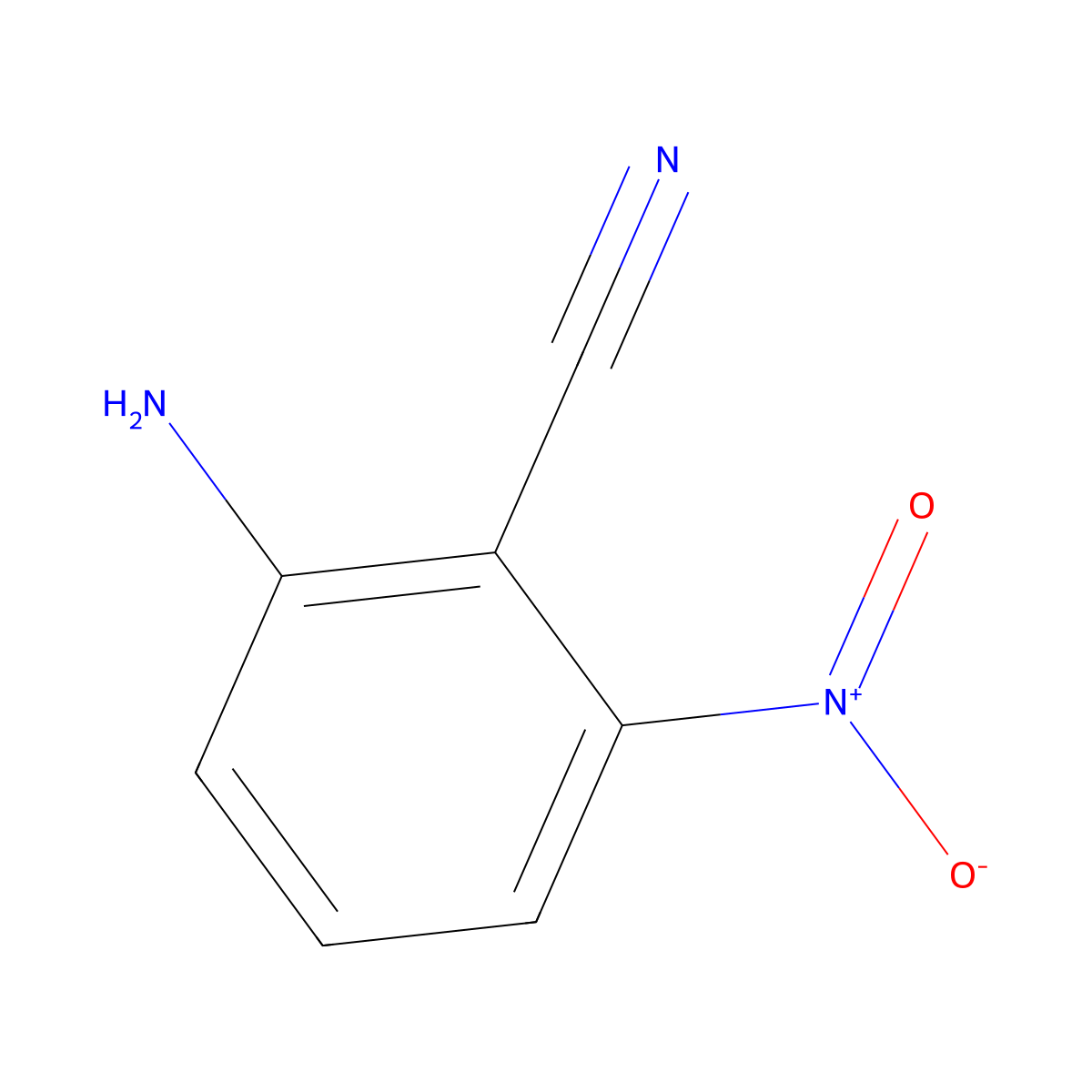 2-Amino-6-nitrobenzonitrile molecular structure, CAS 63365-23-1