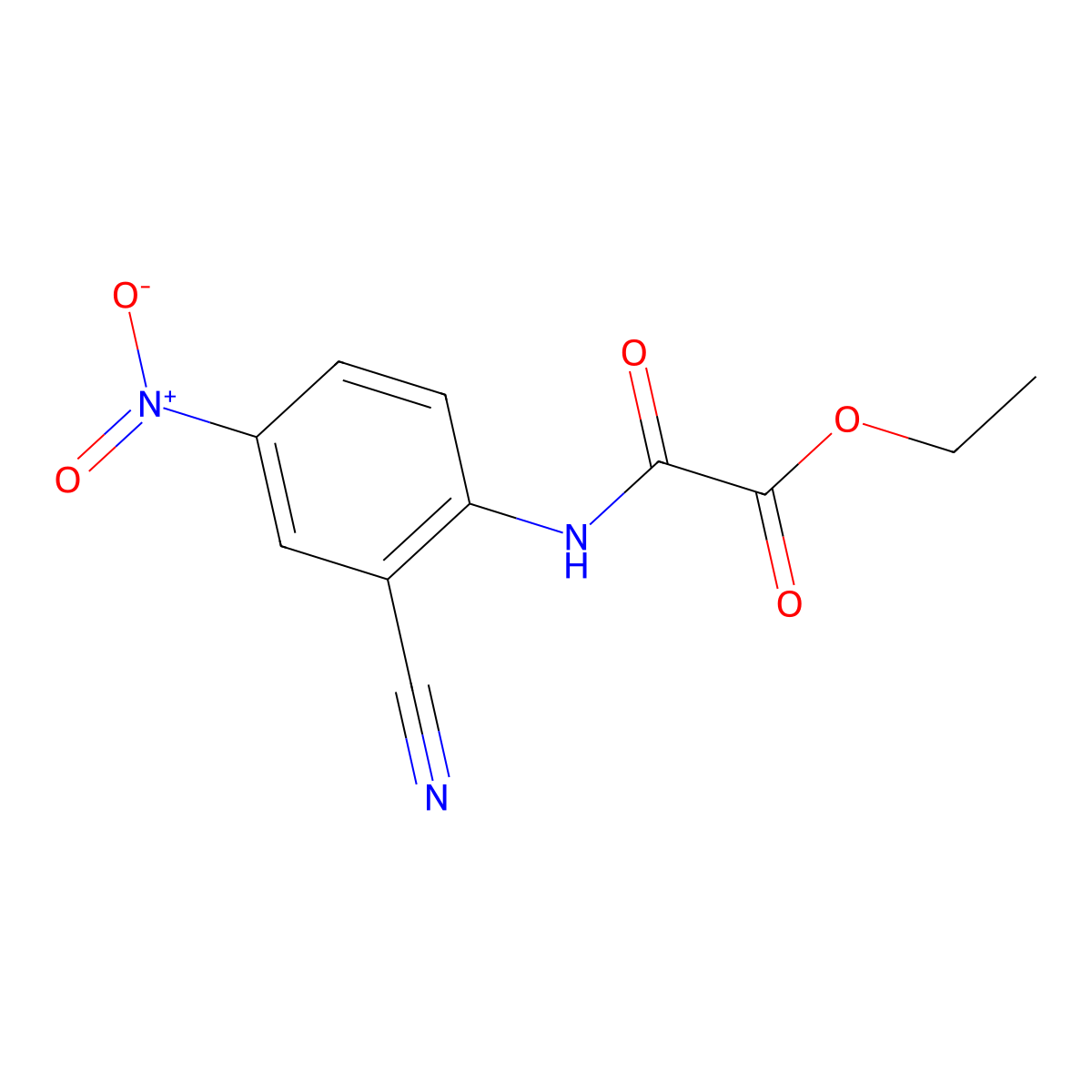 Ethyl [(2-cyano-4-nitrophenyl)carbamoyl]formate molecular structure, CAS 63365-47-9