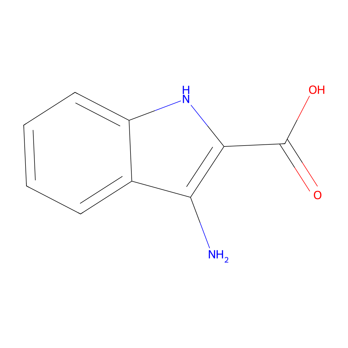 3-amino-1H-indole-2-carboxylic acid molecular structure, CAS 63367-90-8