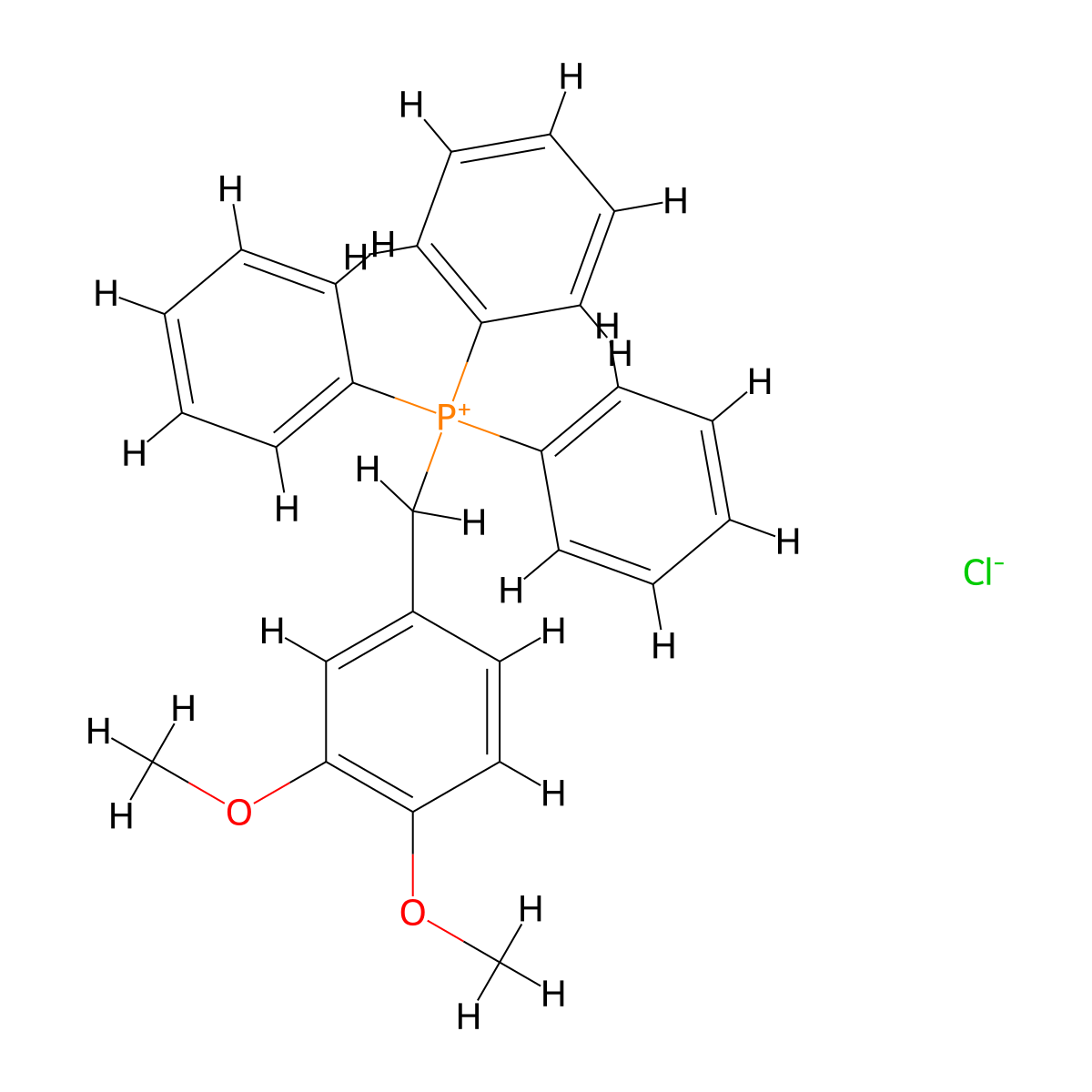 (3,4-Dimethoxybenzyl)triphenylphosphonium chloride molecular structure, CAS 63368-34-3