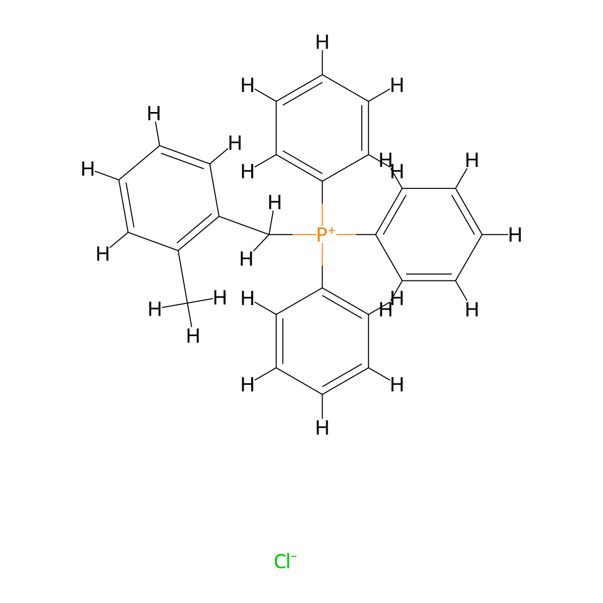 Phosphonium, ((2-methylphenyl)methyl)triphenyl-, chloride (1:1) molecular structure, CAS 63368-36-5