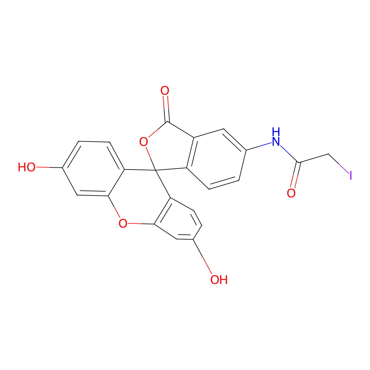 5-Iodoacetamidofluorescein molecular structure, CAS 63368-54-7