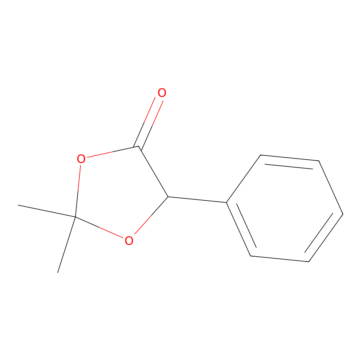 2,2-Dimethyl-5-phenyl-1,3-dioxolan-4-one molecular structure, CAS 6337-34-4