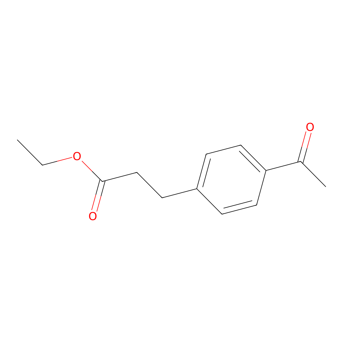 Ethyl 3-(4-acetylphenyl)propanoate molecular structure, CAS 6337-70-8