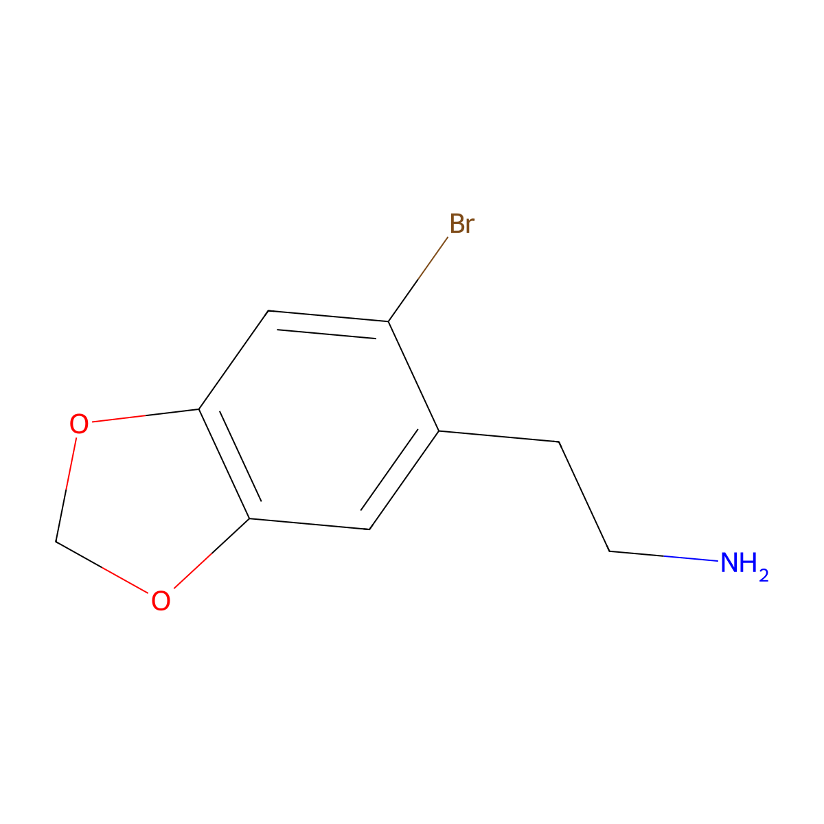 6-Bromo-1,3-benzodioxole-5-ethanamine molecular structure, CAS 63375-82-6