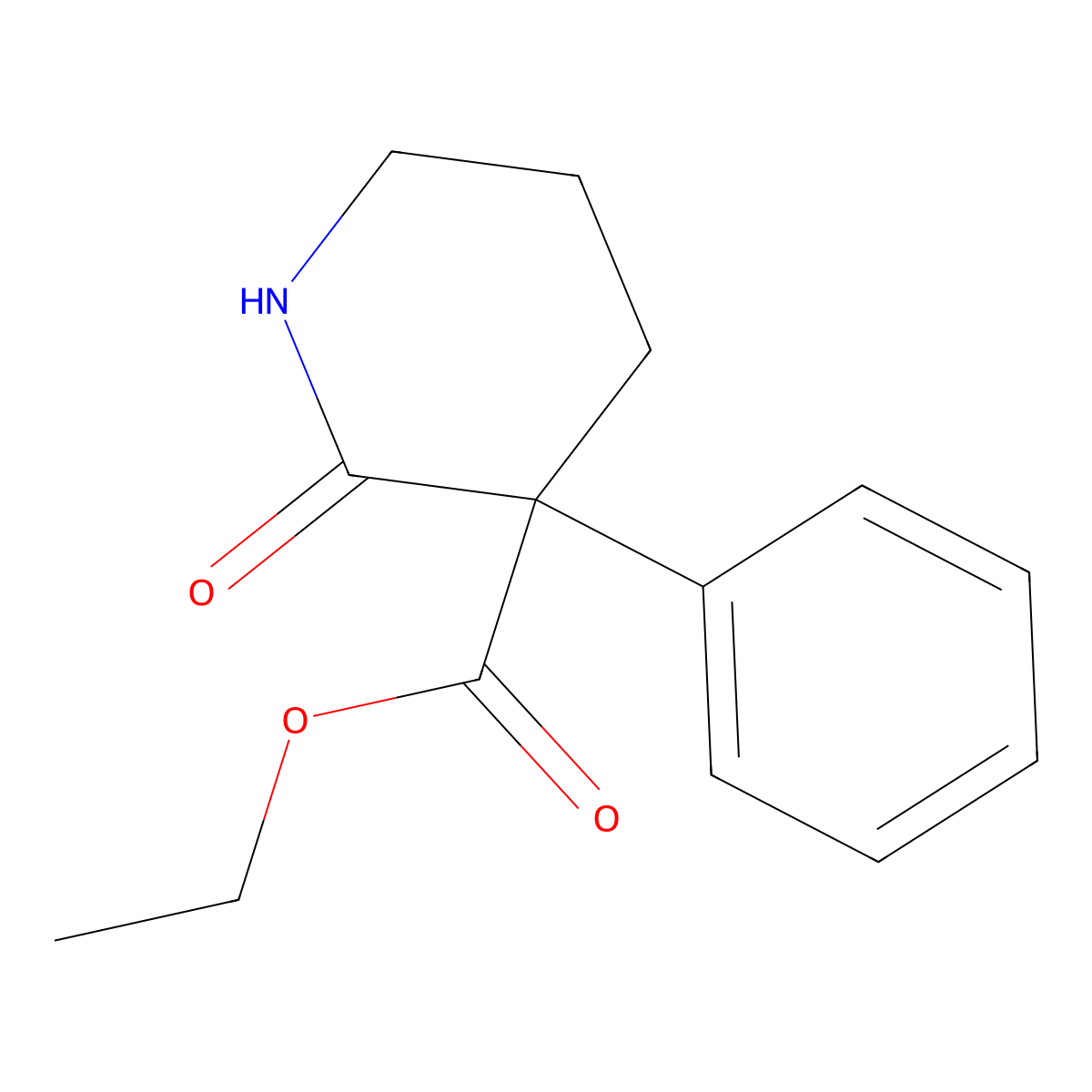 Ethyl 2-oxo-3-phenylpiperidine-3-carboxylate molecular structure, CAS 63378-71-2