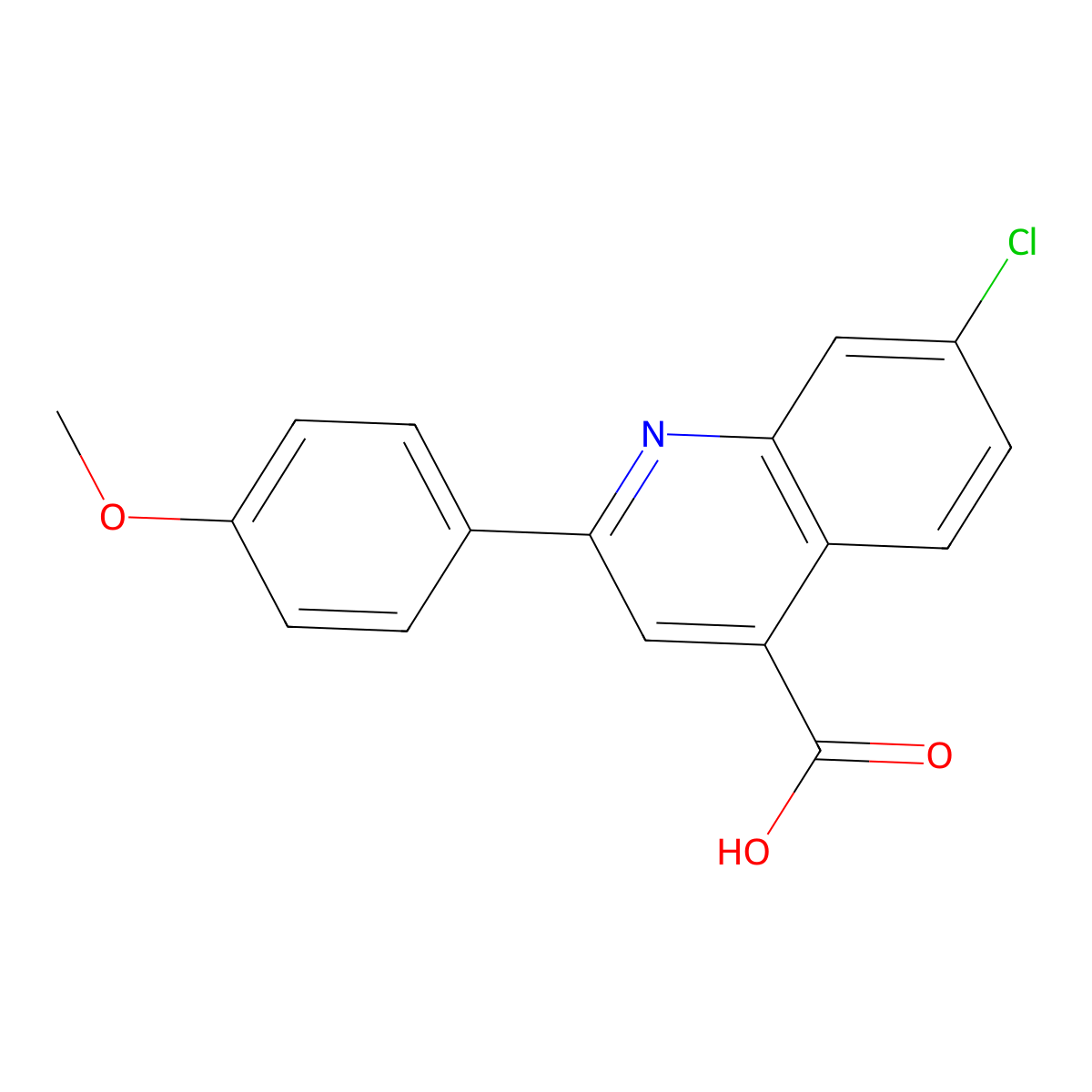 7-Chloro-2-(4-methoxyphenyl)quinoline-4-carboxylic acid molecular structure, CAS 6338-24-5
