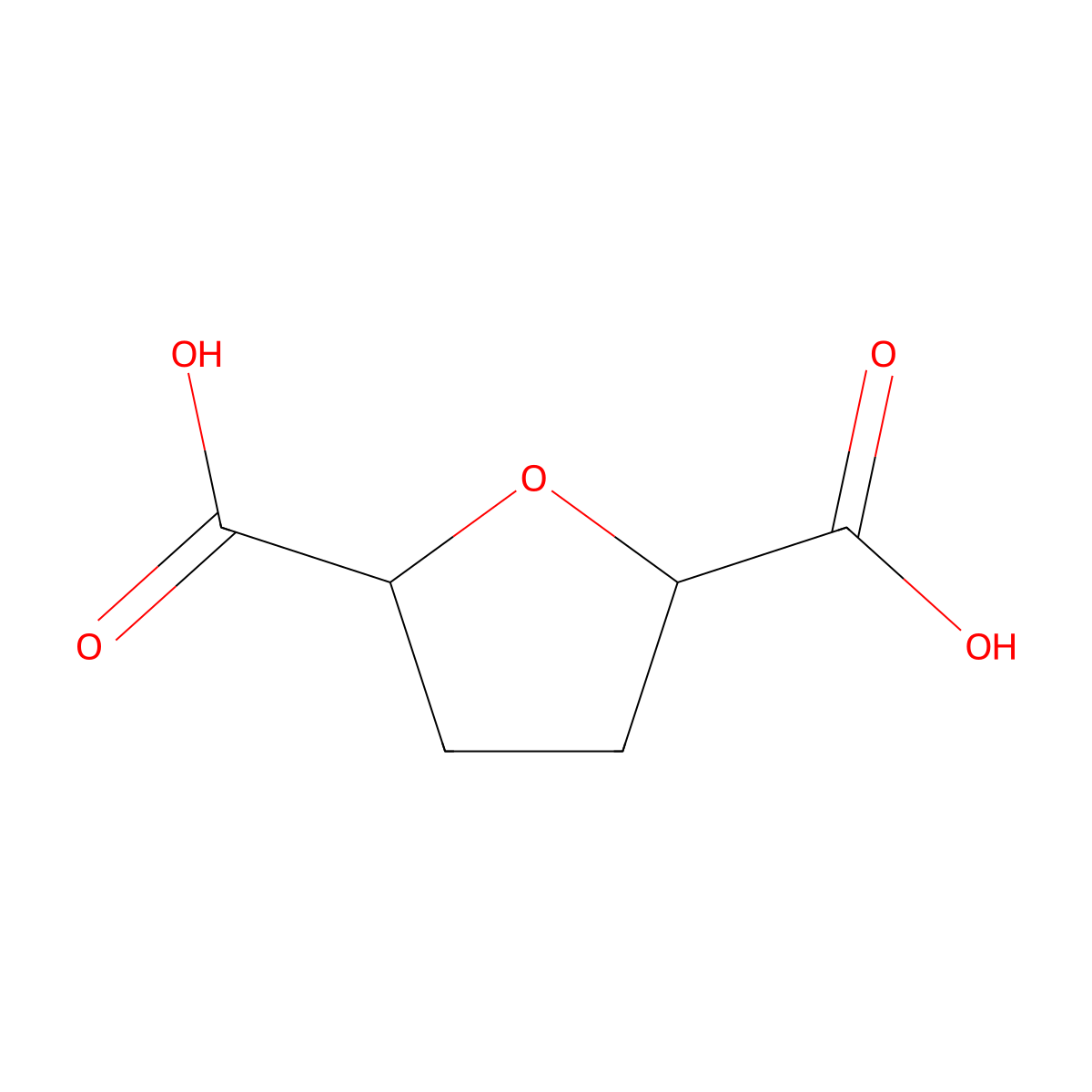 Tetrahydrofuran-2,5-dicarboxylic acid molecular structure, CAS 6338-43-8