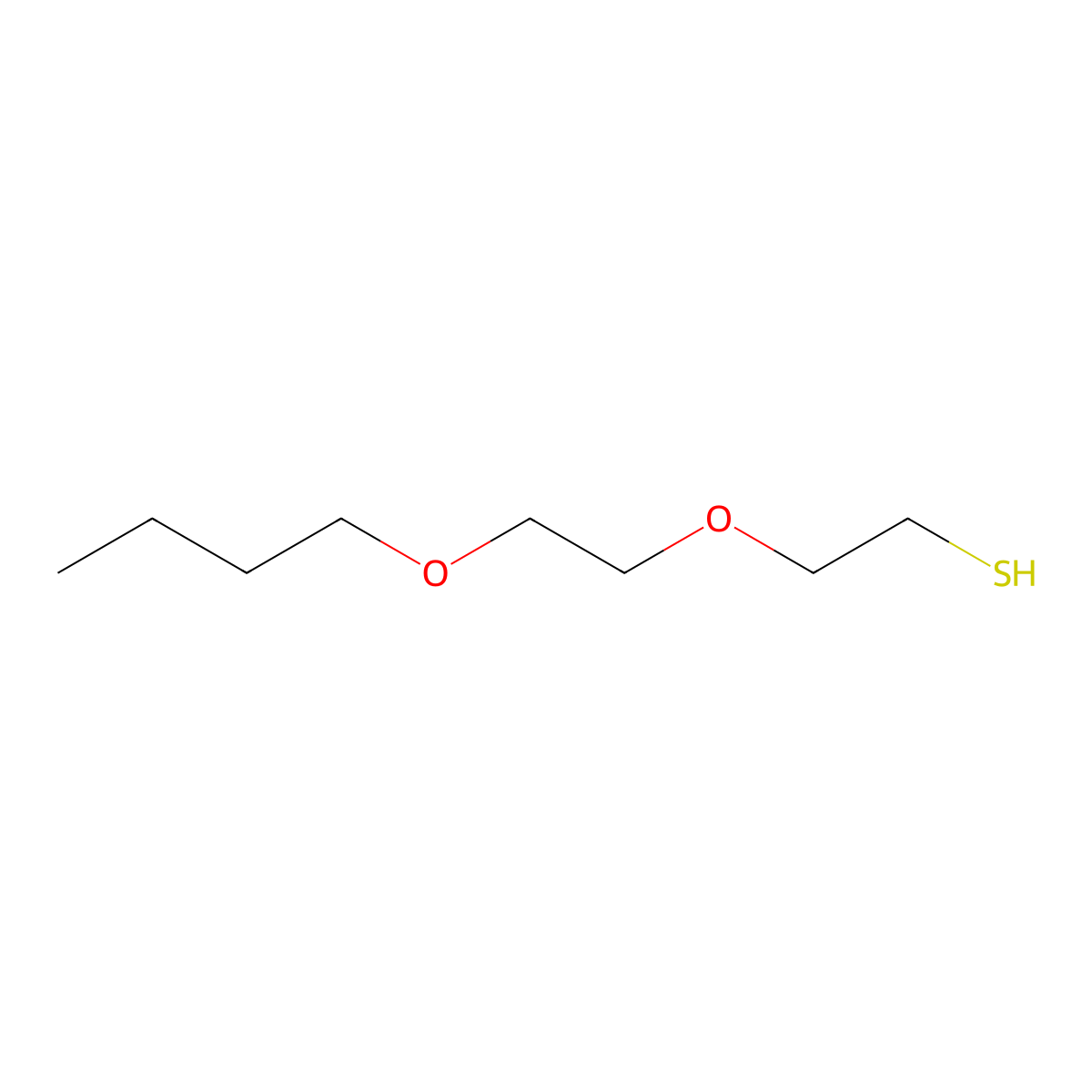 2-(2-Butoxyethoxy)ethanethiol molecular structure, CAS 6338-61-0