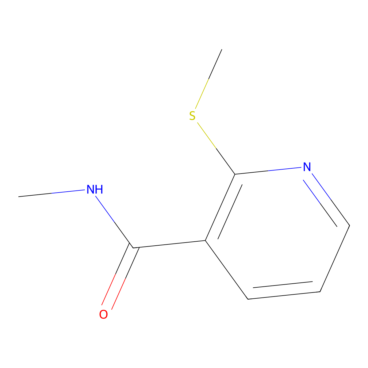 N-methyl-2-(methylsulfanyl)pyridine-3-carboxamide molecular structure, CAS 63380-16-5