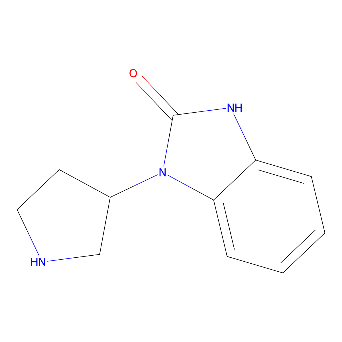 1-pyrrolidin-3-yl-1,3-dihydro-2H-benzimidazol-2-one molecular structure, CAS 63381-12-4