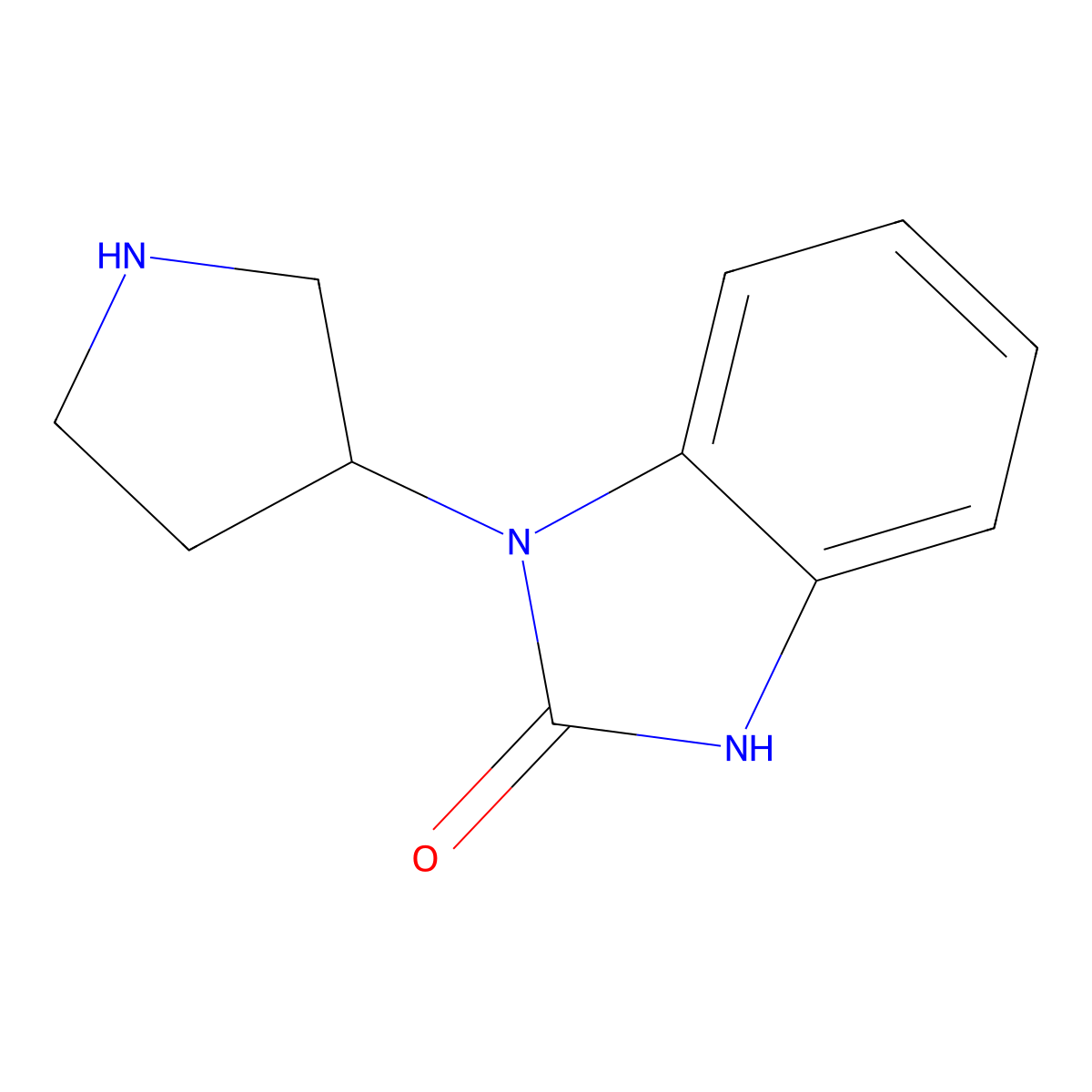 1-pyrrolidin-3-yl-1,3-dihydro-2H-benzimidazol-2-one molecular structure, CAS 63381-12-4