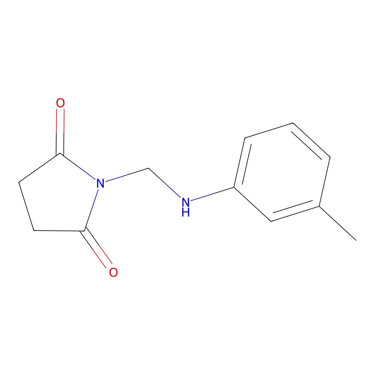 1-{[(3-Methylphenyl)amino]methyl}pyrrolidine-2,5-dione molecular structure, CAS 63384-01-0