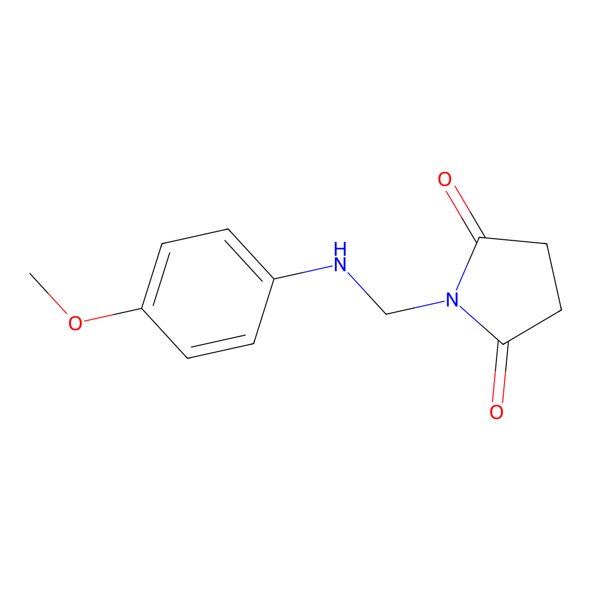 1-(((4-Methoxyphenyl)amino)methyl)pyrrolidine-2,5-dione molecular structure, CAS 63384-03-2