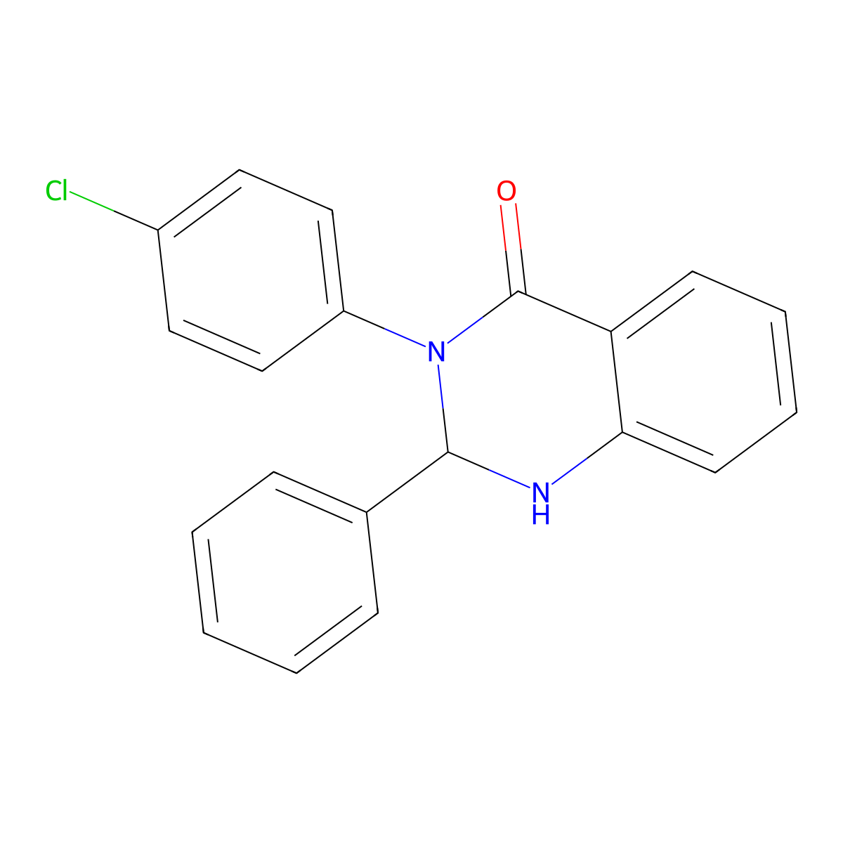 3-(4-chlorophenyl)-2-phenyl-2,3-dihydroquinazolin-4(1H)-one molecular structure, CAS 63384-39-4