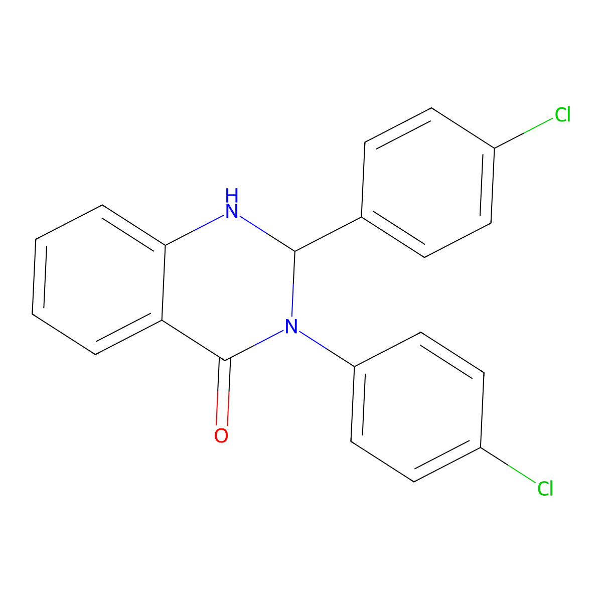 2,3-Bis(4-chlorophenyl)-1,2-dihydroquinazolin-4-one molecular structure, CAS 63384-42-9