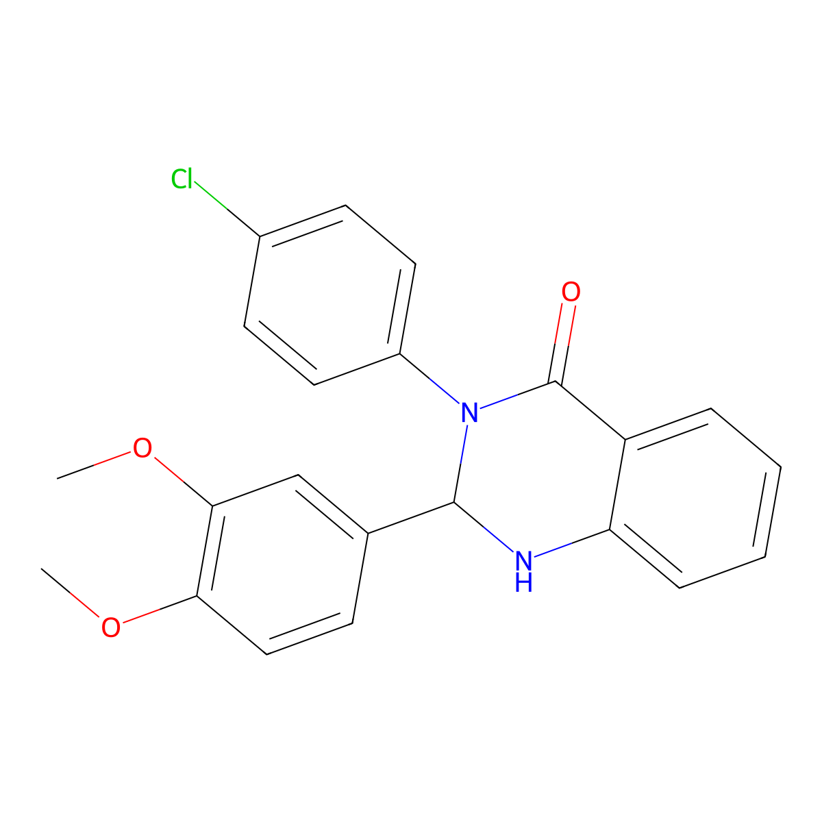 3-(4-Chlorophenyl)-2-(3,4-dimethoxyphenyl)-1,2-dihydroquinazolin-4-one molecular structure, CAS 63384-47-4