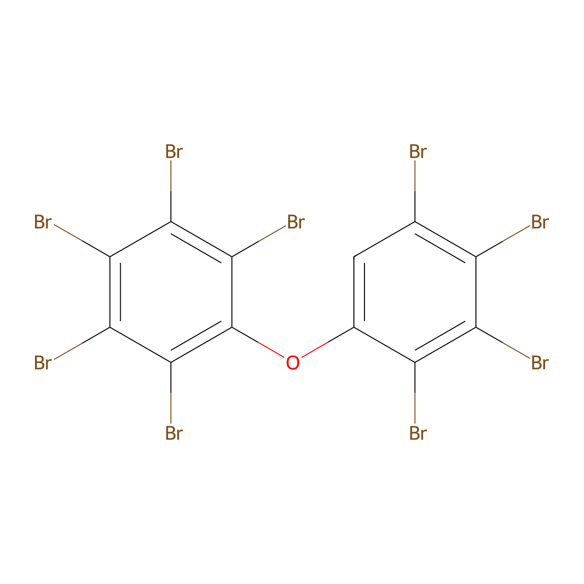 2,2',3,3',4,4',5,5',6-Nonabromodiphenyl ether molecular structure, CAS 63387-28-0
