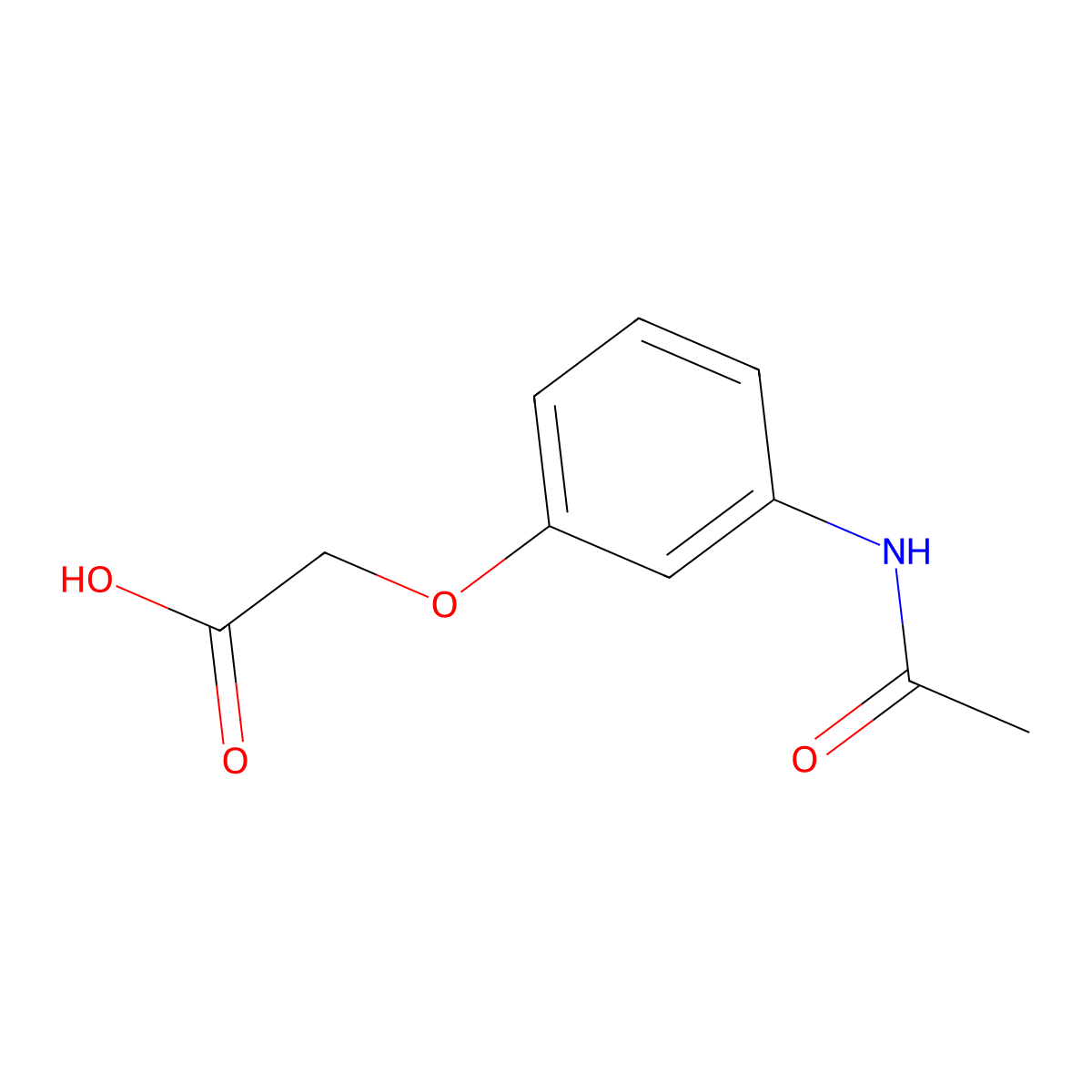 3-Acetamidophenoxyacetic acid molecular structure, CAS 6339-04-4