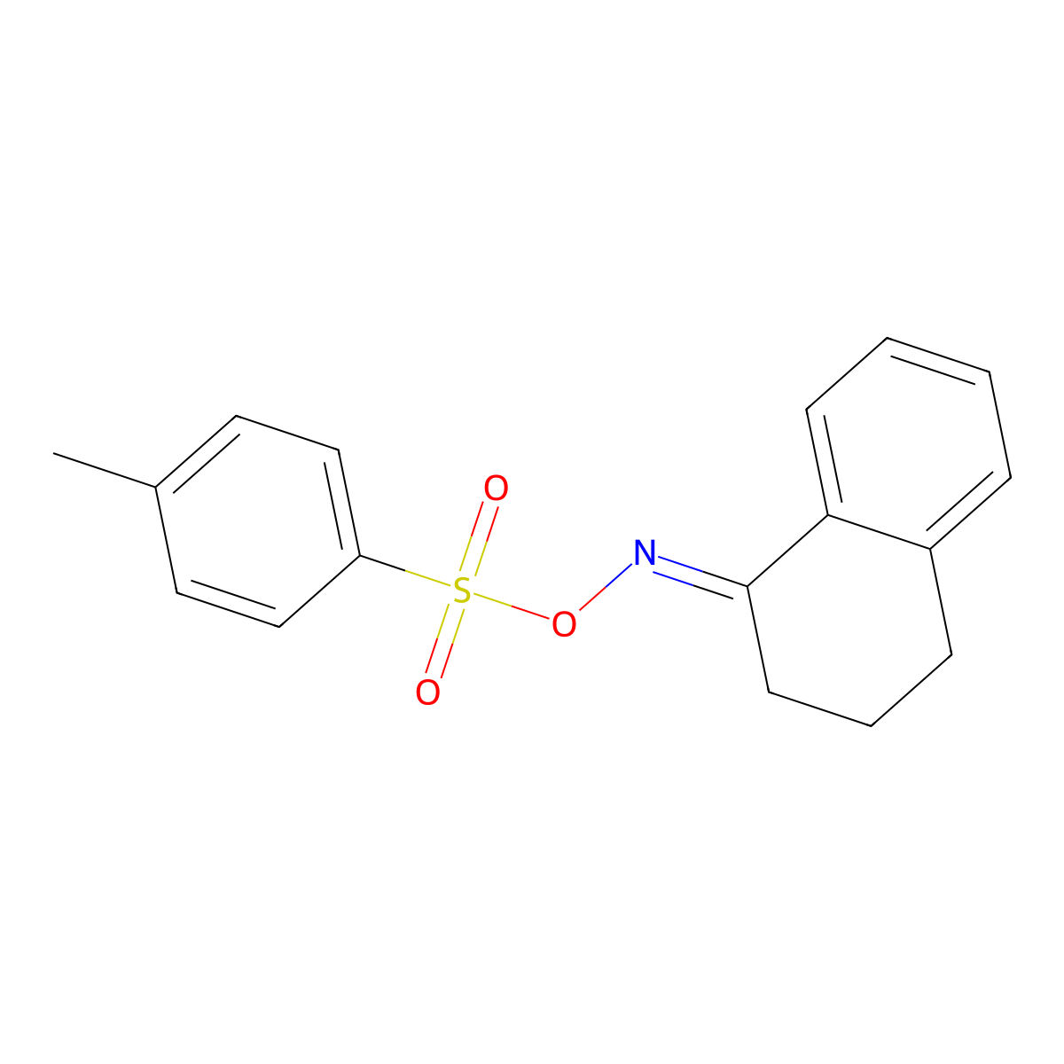 [(E)-3,4-dihydro-2H-naphthalen-1-ylideneamino] 4-methylbenzenesulfonate molecular structure, CAS 6339-09-9