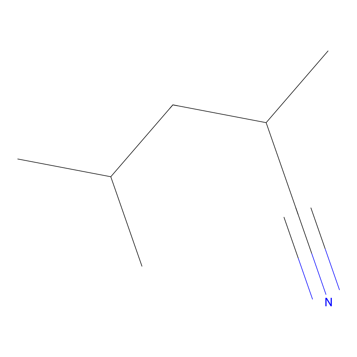2,4-Dimethylpentanenitrile molecular structure, CAS 6339-13-5