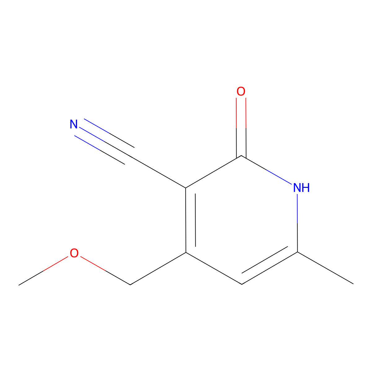 2-Methyl-4-methoxymethyl-5-cyano-6-oxypyridine molecular structure, CAS 6339-38-4