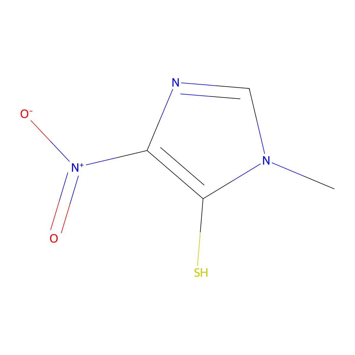 5-Mercapto-1-methyl-4-nitroimidazole molecular structure, CAS 6339-54-4