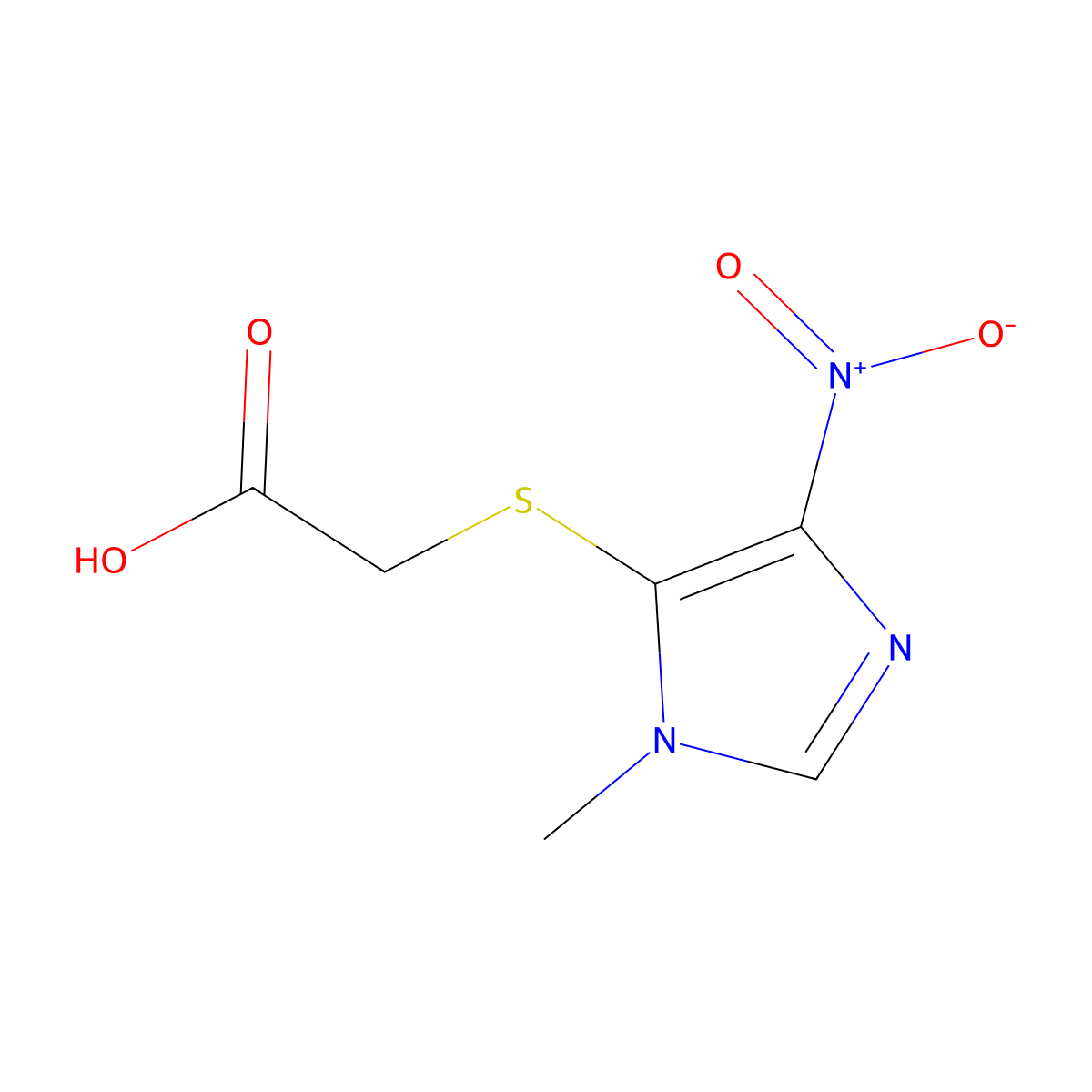 [(1-methyl-4-nitro-1H-imidazol-5-yl)sulfanyl]acetic acid molecular structure, CAS 6339-60-2