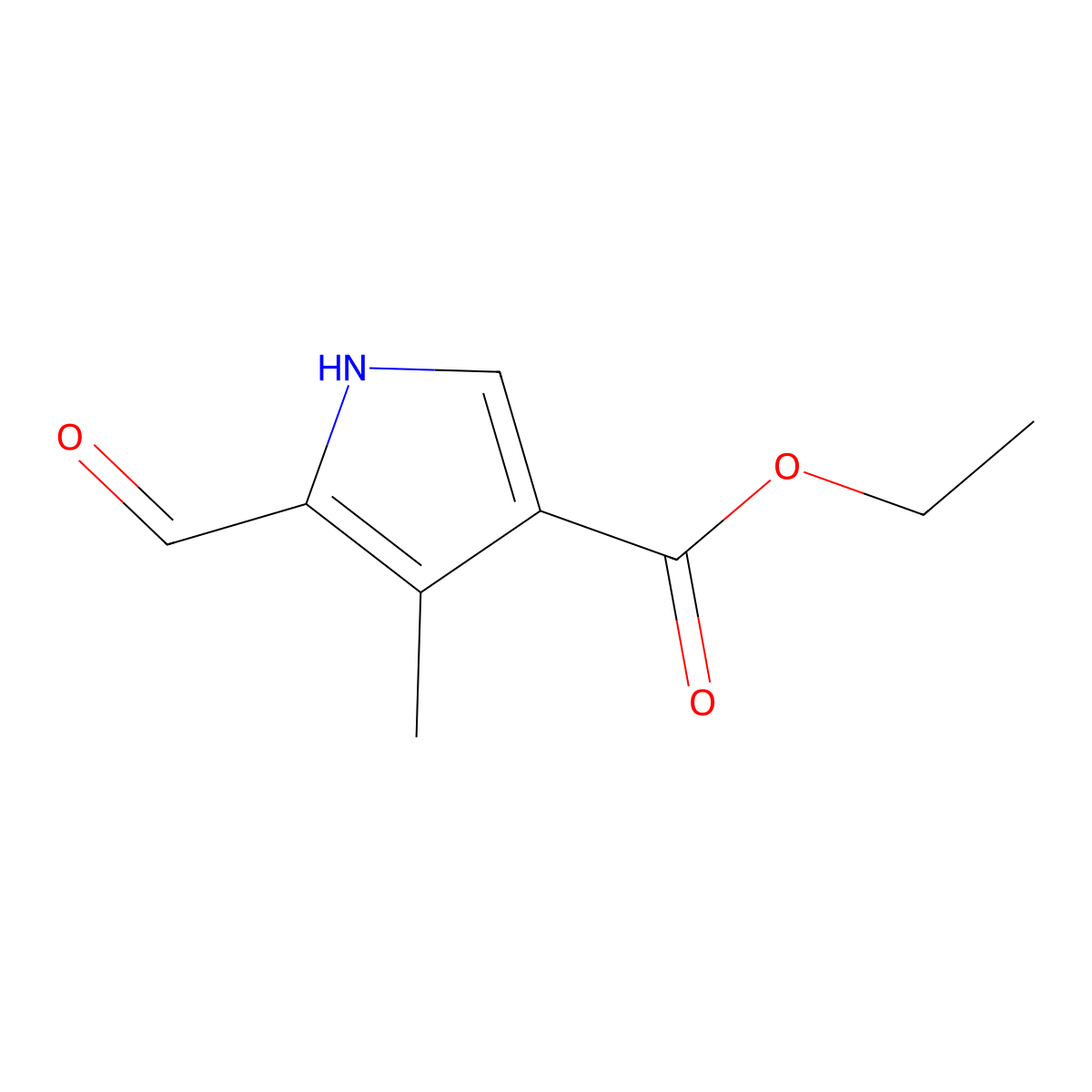 Ethyl 5-formyl-4-methyl-1h-pyrrole-3-carboxylate molecular structure, CAS 6339-66-8