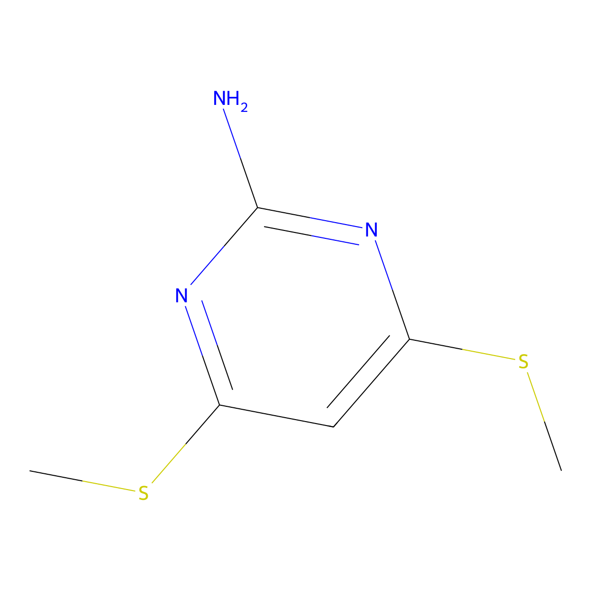 4,6-Bis(methylsulfanyl)pyrimidin-2-amine molecular structure, CAS 6339-72-6