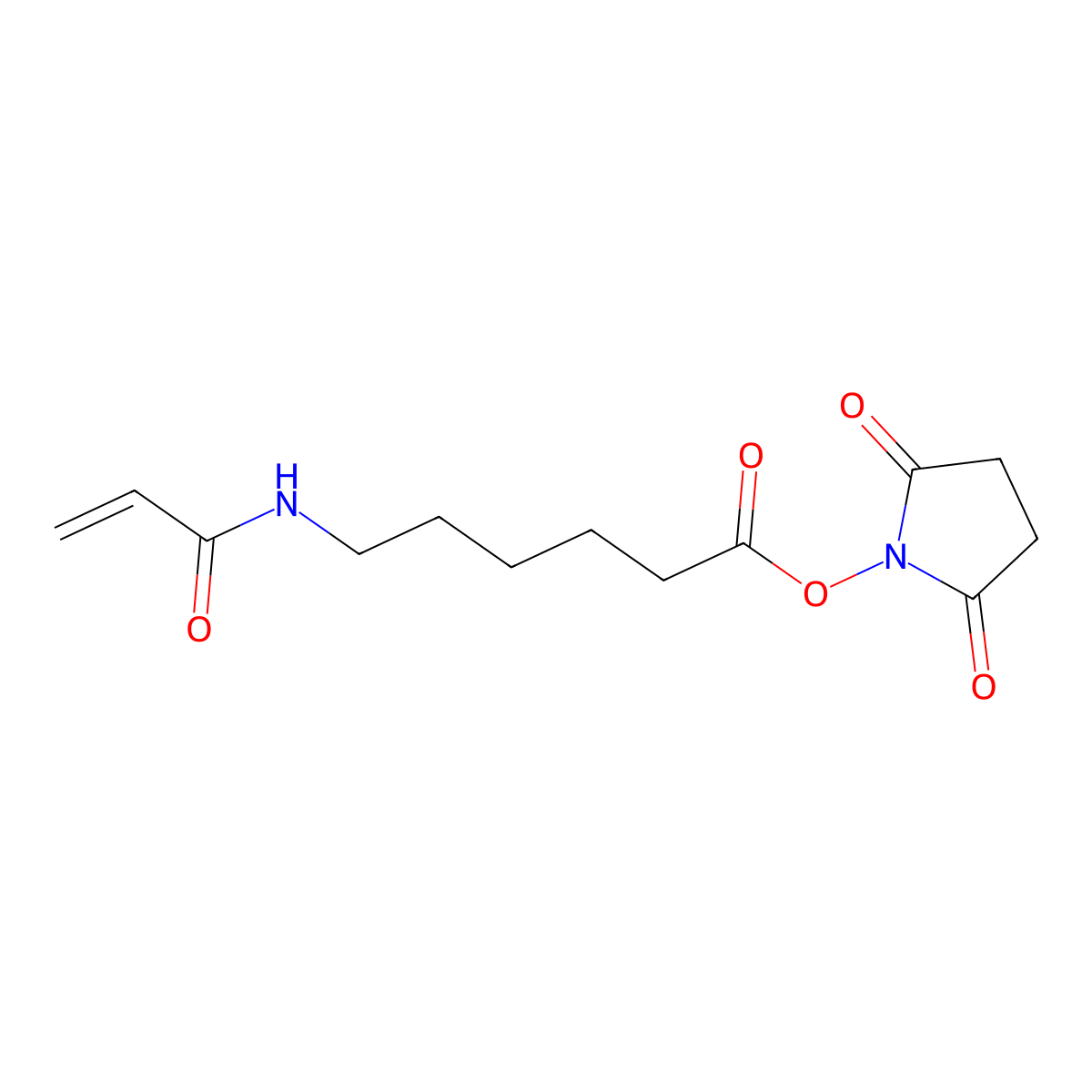 N-(6-((2,5-Dioxopyrrolidin-1-yl)oxy)-6-oxohexyl)prop-2-enamide molecular structure, CAS 63392-86-9