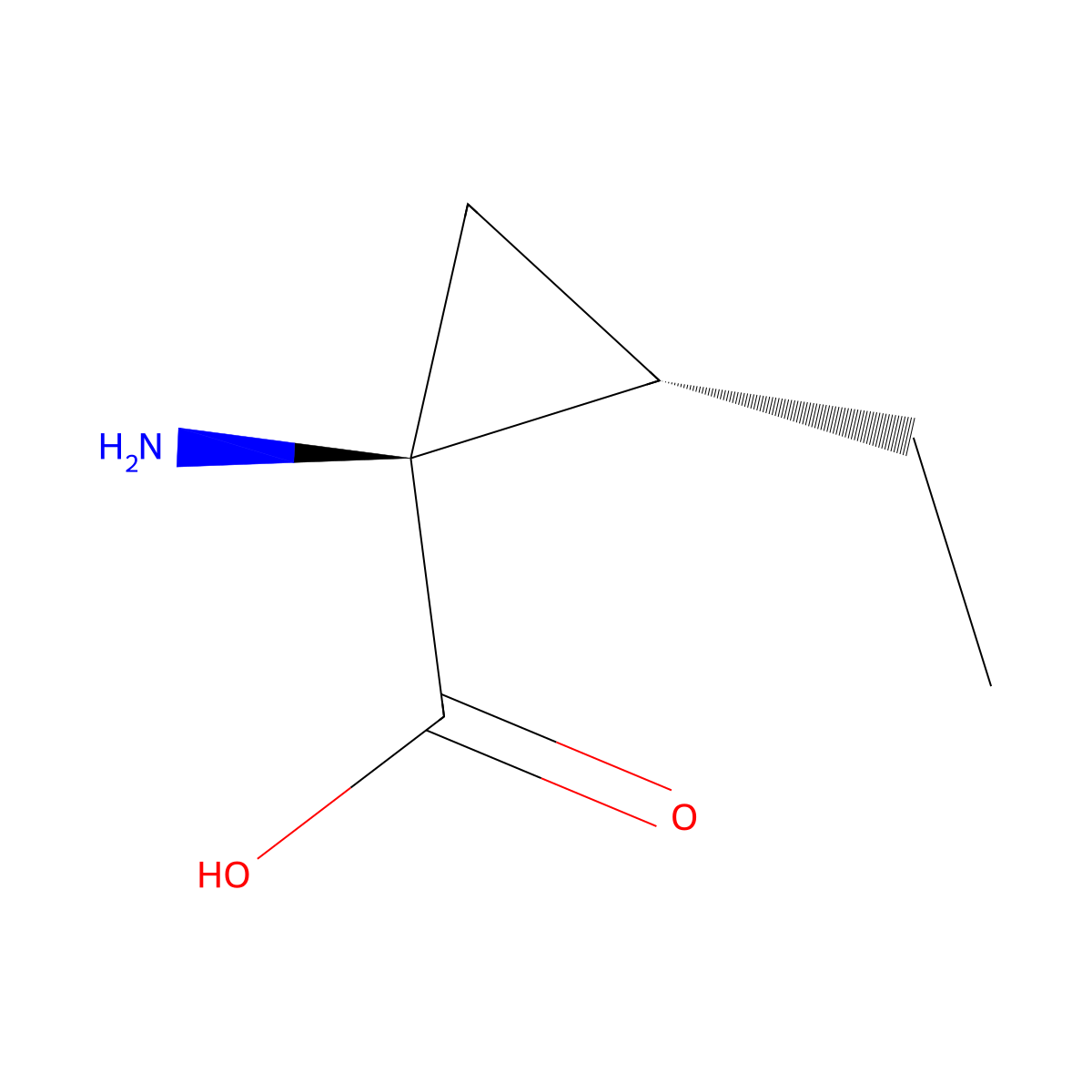 (1S,2S)-1-amino-2-ethylcyclopropanecarboxylic acid molecular structure, CAS 63393-56-6
